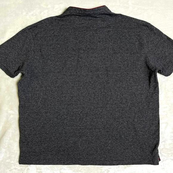 The Kooples Sport Polo Men's L Classic Fit Blade Collar Heathered Gray Crimson - Picture 4 of 7